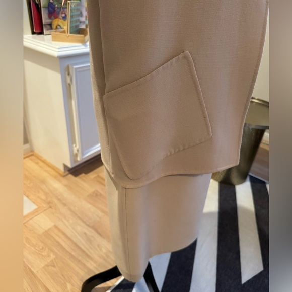 OSCAR DE LA RENTA Vintage Union Made 1980's Tan Dress & Jacket Set Size 8 - Picture 10 of 15